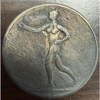 Hand Carved Walking Liberty Half Dollar Hobo Coin Nude Woman Folk Art 90% Silver
