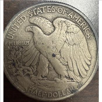 Hand Carved Walking Liberty Half Dollar Hobo Coin Nude Woman Folk Art 90% Silver