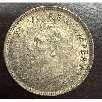 1942 South Africa 1 Shilling George VI 80% Silver KM#28 World Coin