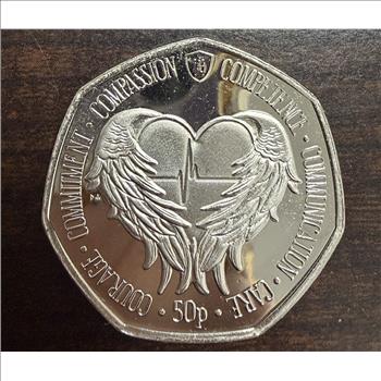 2021 South Georgia South Sandwich Islands Angel Wings 50p Nurse Tribute BU
