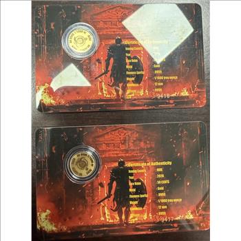 2026 Niue Ares God of War 1/1000 oz .9999 Gold Coins Pair #9417-9418
