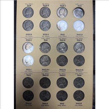 Complete Jefferson Nickel Set 1938-1965 Library of Coins Album 11 Silver 1950-D
