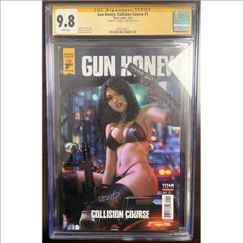 Graded and Signed Comic :Gun Honey: Collision Course #1 Variant Cover 1 Signed by Derrick Chew CGC 9.8