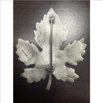  Vintage Birks Sterling Silver Maple Leaf Brooch Pin Henry Birks & Sons Canada Large