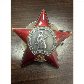  WWII Soviet Order of the Red Star #1774760 Original Silver Screwback Award