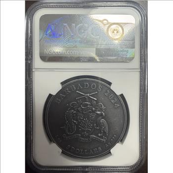 2024 Barbados S$5 Motorhead MS70 Antiqued