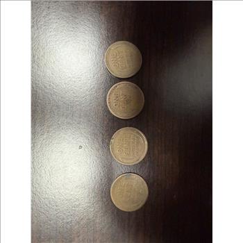 Lot of 4 1915-D Lincoln Wheat Cents Denver Mint Early Wheat Pennies Circulated