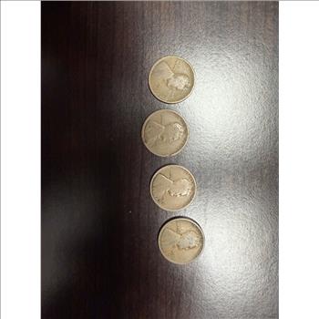 Lot of 4 1915-D Lincoln Wheat Cents Denver Mint Early Wheat Pennies Circulated