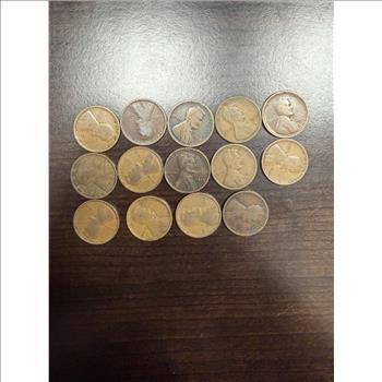Lot of 14 1912 Lincoln Wheat Cents Philadelphia No Mint Mark Early Pennies