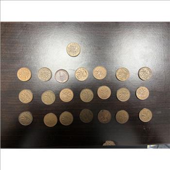 Lot of 22 Canadian Cents Mixed Dates