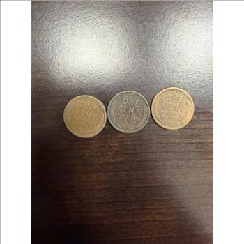 Lot of 3 1921-S Lincoln Wheat Cents San Francisco Mint Early Pennies Circulated