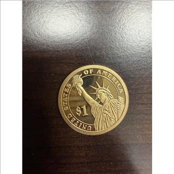 William Henry Harrison Gold Tone Presidential $1 Novelty Token Medal 9th President
