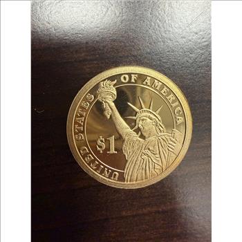 Franklin Pierce Gold Tone Presidential $1 Novelty Token Medal 14th President