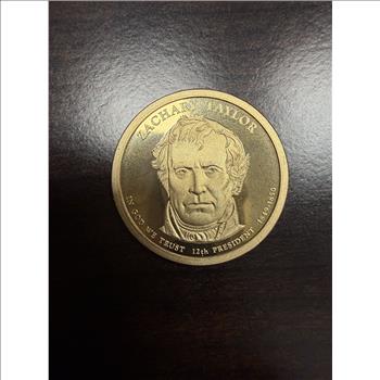 Zachary Taylor Gold Tone Presidential $1 Novelty Token Medal 12th President