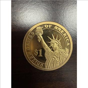 Zachary Taylor Gold Tone Presidential $1 Novelty Token Medal 12th President