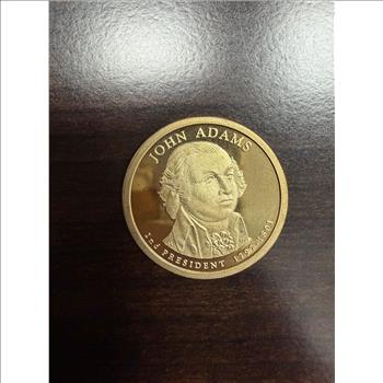 John Adams Gold Tone Presidential $1 Novelty Token Medal 2nd President