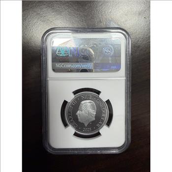 2025 Niue $1 E.T. The Extra-Terrestrial NGC MS69 Colorized Coin 8863423-001