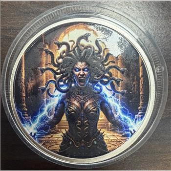  Hayleybug Peace Love 1 oz .999 Fine Silver Colorized Medusa Round #16/30 Limited Edition