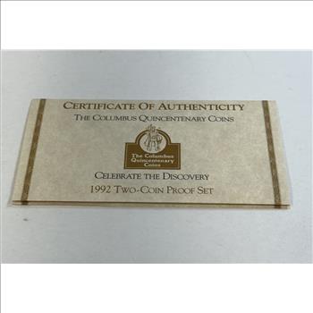1992 U.S. Mint Columbus Quincentenary Two Coin Proof Set