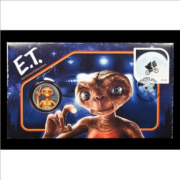 2025 Niue $1 Color ET Coin, Postage Stamp and First Day Cover. Low Mintage 5000