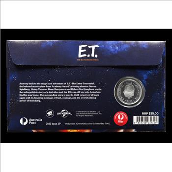 2025 Niue $1 Color ET Coin, Postage Stamp and First Day Cover. Low Mintage 5000
