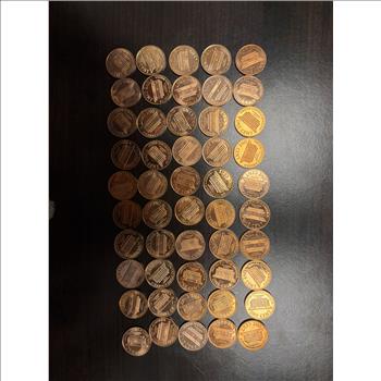 Lot of 50 1963 Lincoln Memorial Cents Pennies Red BU Uncirculated Philadelphia