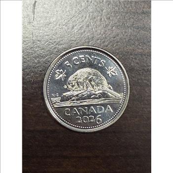 2026 Canada 5 Cents Nickel W Mint Mark Winnipeg 50th Anniversary Beaver BU2026 Canada 5 Cents Nickel W Mint Mark Winnipeg 50th Anniversary Beaver BU