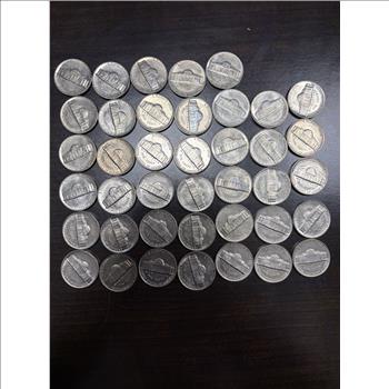 40 Coin Lot Jefferson Nickels 1950s-1960s Vintage US 5 Cent Coins Monticello