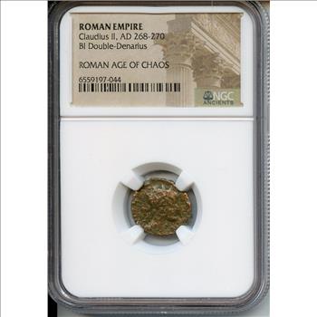 Ancient Roman Coin Claudius II Gothicus Bronze Double Denarius NGC Certified