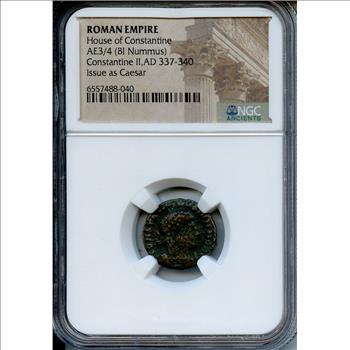 Ancient Roman Coin Constantine II Bronze NGC Graded Nummus