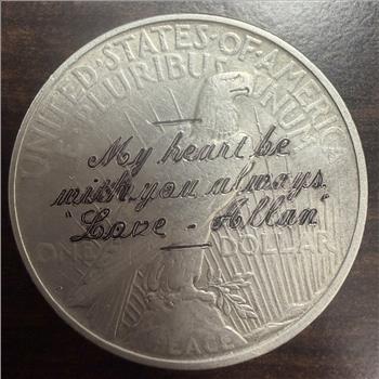 1922 Peace Silver Dollar Hand Engraved Love Token 90% Silver