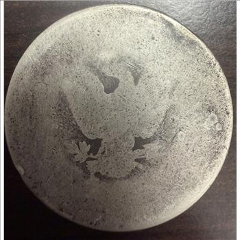 Antique Engraved Silver Dollar Love Token Dateless Monogram Damaged
