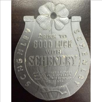 1951 Schenley Whiskey Encased Wheat Penny Horseshoe Good Luck Token