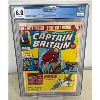Captain Britain #24 Marvel Comics 3/1977 CGC Graded 6.0 Large Size Comic Book.