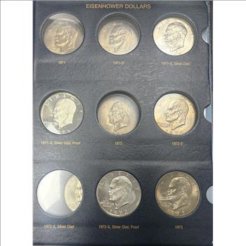 Eisenhower Dollars 1971-1978 Philly, Denver, San Fran Mints 6 40% Silver Dollars Included Incomplete