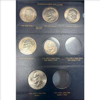 Eisenhower Dollars 1971-1978 Philly, Denver, San Fran Mints 6 40% Silver Dollars Included Incomplete
