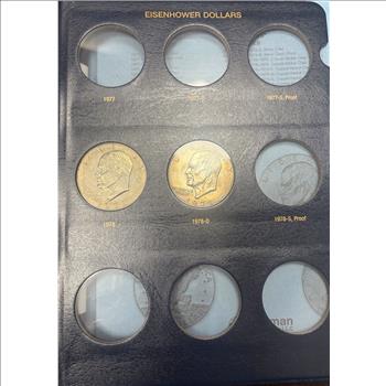 Eisenhower Dollars 1971-1978 Philly, Denver, San Fran Mints 6 40% Silver Dollars Included Incomplete