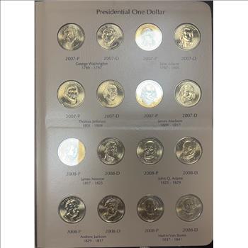 U.S. Presidential Coins - One Dollar Incomplete 75 Coins