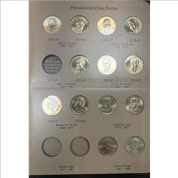 U.S. Presidential Coins - One Dollar Incomplete 75 Coins