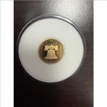Cook Islands 2017 $5 Gold 1/10oz of .24 Gold Proof Liberty
