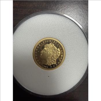Cook Islands 2023 $5 Gold 1/10oz of .24 Gold Proof Morgan Design