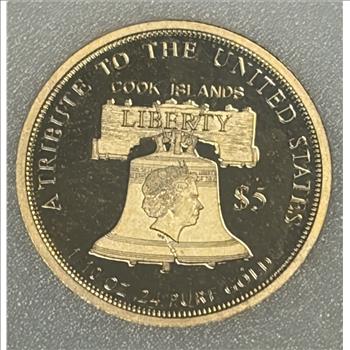 Cook Islands 2017 $5 Gold 1/10oz of .24 Gold Proof Liberty