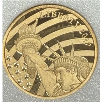 Cook Islands 2017 $5 Gold 1/10oz of .24 Gold Proof Liberty 