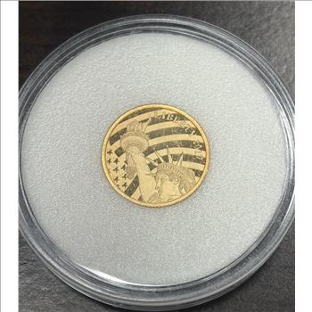 Cook Islands 2017 $5 Gold 1/10oz of .24 Gold Proof Liberty