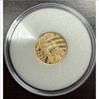 Cook Islands 2017 $5 Gold 1/10oz of .24 Gold Proof Liberty 