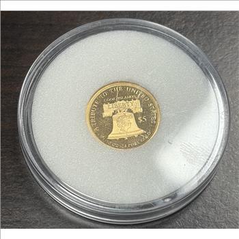 Cook Islands 2017 $5 Gold 1/10oz of .24 Gold Proof Liberty