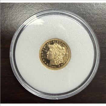 Cook Islands 2023 $5 Gold 1/10oz of .24 Gold Proof Morgan Design