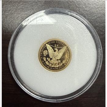 Cook Islands 2023 $5 Gold 1/10oz of .24 Gold Proof Morgan Design