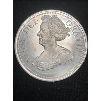 Modern Copy 1706 Anne Crown Coin Copper Nickel Hole Filler England Great Britain