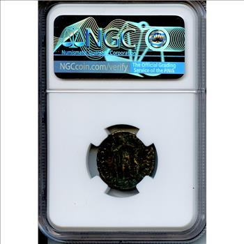 Ancient Roman Coin Crispus Issued as Caesar NGC Certified Bronze Nummus 